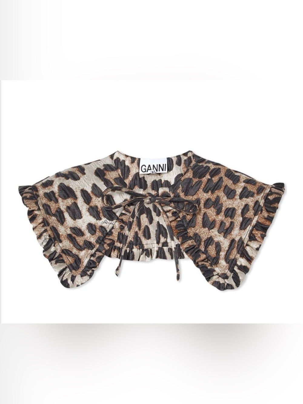 GANNI Leopard Frill Collar